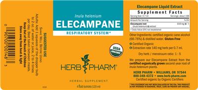 Photo of the Herb Pharm Elecampane label