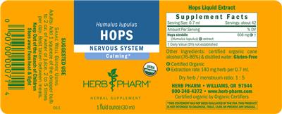 Photo of the Herb Pharm Hops label