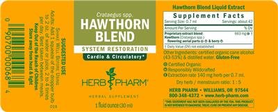 Photo of the Herb Pharm Hawthorn Blend label