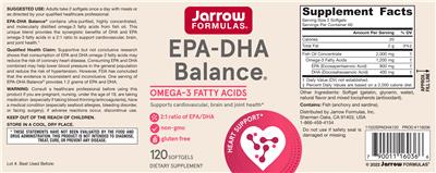 Photo of the Jarrow Formulas EPA-DHA Balance label