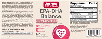 Photo of the Jarrow Formulas EPA-DHA Balance label