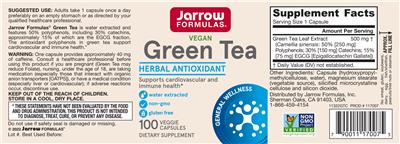 Photo of the Jarrow Formulas Green Tea label