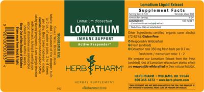 Photo of the Herb Pharm Lomatium label
