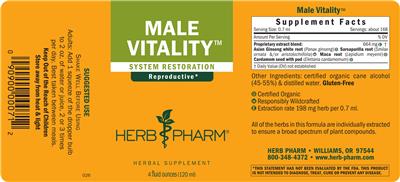 Photo of the Herb Pharm Male Vitality label