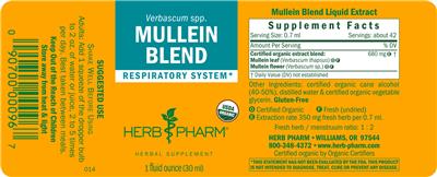 Photo of the Herb Pharm Mullein Blend label