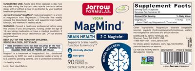 Photo of the Jarrow Formulas MagMind label