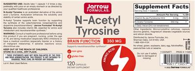 Photo of the Jarrow Formulas N-Acetyl Tyrosine 350 mg label