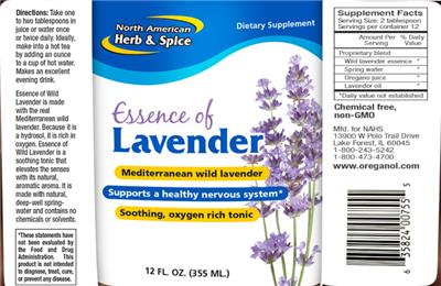 Photo of the North American Herb & Spice Essence of Lavender label