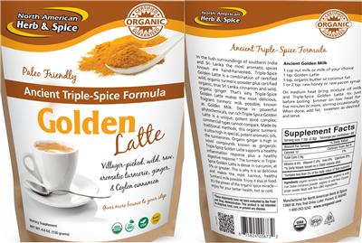 Photo of the North American Herb & Spice Golden Latte label