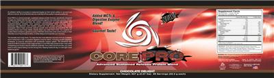 Photo of the Core Nutritionals Core Pro Chocolate Delight label