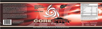 Photo of the Core Nutritionals Core Pro Peanut Butter Ice Cream label