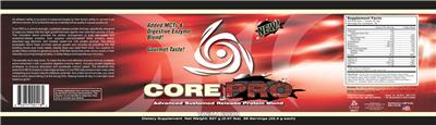 Photo of the Core Nutritionals Core Pro Vanilla Cream label