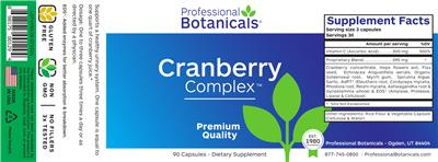 Photo of the Professional Botanicals Cranberry Complex label