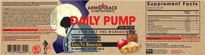 Photo of the Arms Race Nutrition Daily Pump 2nd Edition Apple Pie Moonshine label