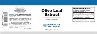 Photo of the Douglas Laboratories Olive Leaf Extract label