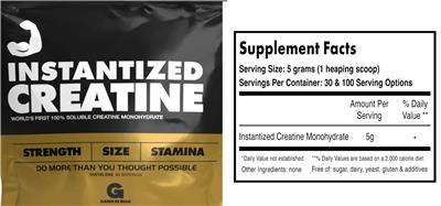 Photo of the Gains In Bulk Instantized Creatine label