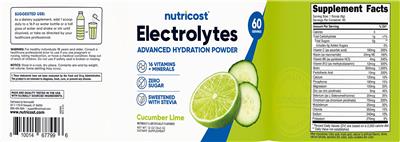 Electrolytes Advanced Hydration Powder Cucumber Lime