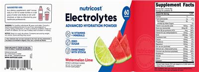 Electrolytes Advanced Hydration Powder Watermelon Lime のラベル画像（NIH DSLD）