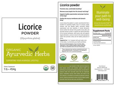 Photo of the Banyan Botanicals Licorice Powder label