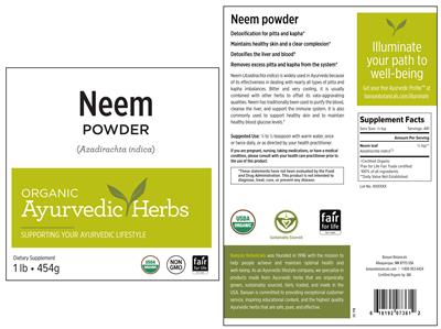 Photo of the Banyan Botanicals Neem Powder label