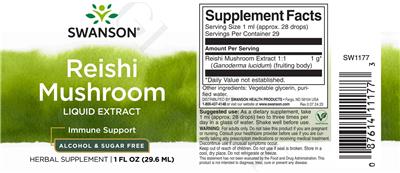 Reishi Mushroom Liquid Extract Alcohol & Sugar Free