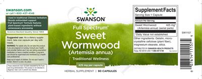 Photo of the Swanson Full Spectrum Sweet Wormwood 425 mg label