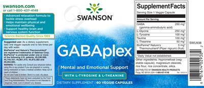 Photo of the Swanson GABAplex label