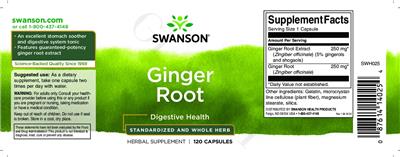 Photo of the Swanson Ginger Root label