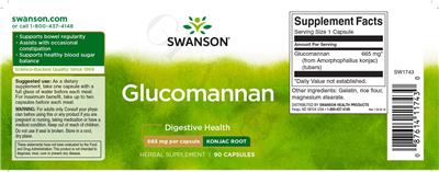 Photo of the Swanson Glucomannan 665 mg label