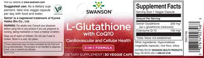 Photo of the Swanson L-Glutathione with CoQ10 label