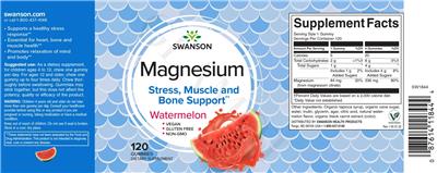 Photo of the Swanson Magnesium Watermelon label