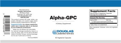 Photo of the Douglas Laboratories Alpha-GPC label