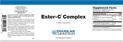 Photo of the Douglas Laboratories Ester-C Complex label