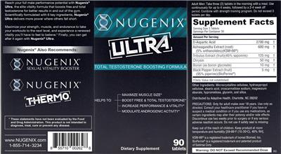 Photo of the Nugenix Nugenix Ultra label