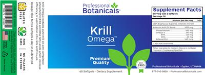 Photo of the Professional Botanicals Krill Omega label