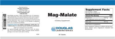 Photo of the Douglas Laboratories Mag-Malate label