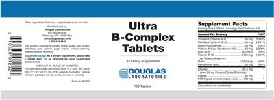 Photo of the Douglas Laboratories Ultra B-Complex Tablets label