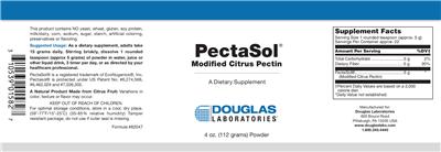 Photo of the Douglas Laboratories PectaSol Modified Citrus Pectin label
