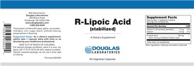 Photo of the Douglas Laboratories R-Lipoic Acid (Stabilized) label