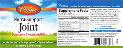 Photo of the Carlson Nutra-Support Joint label