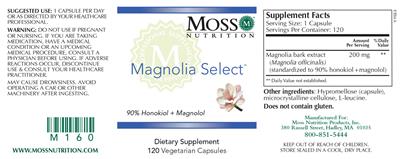 Photo of the Moss Nutrition Magnolia Select label