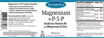 Photo of the EuroMedica Magnesium + P-5-P label