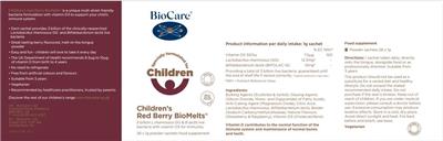 Label of Children's Red Berry BioMelts