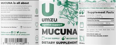 Photo of the UMZU Mucuna label