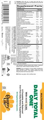 Photo of the Country Life Daily Total One Iron Free label