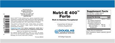 Photo of the Douglas Laboratories Nutri-E 400 Forte label