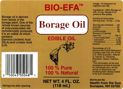 Photo of the Bio-EFA Borage Oil label