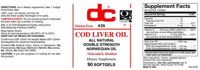 Photo of the DC Cod Liver Oil label