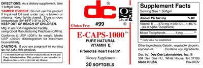 Photo of the DC E-Caps-1000 label