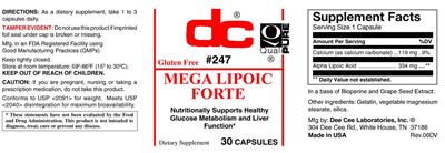 Photo of the DC Mega Lipoic Forte label